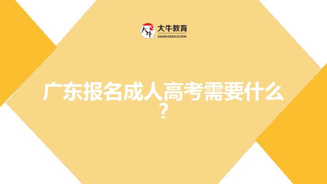 广东报名成人高考需要什么