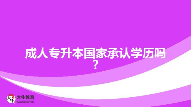 成人专升本国家承认学历