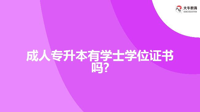 成人专升本学士学位