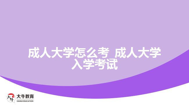 成人大学怎么考