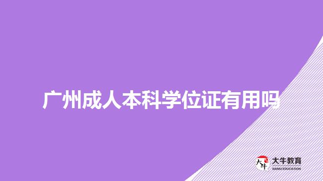 广州成人本科学位证有用吗