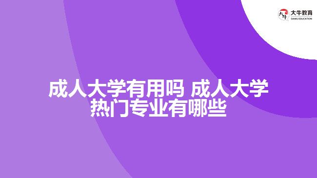 成人大学有用吗