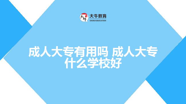 成人大专有用吗