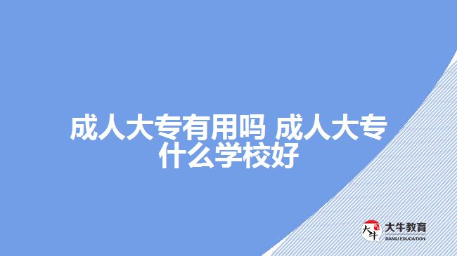 成人大专有用吗