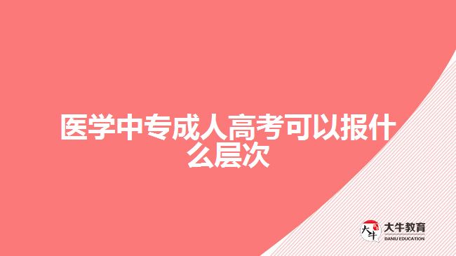 医学中专成人高考可以报什么层次