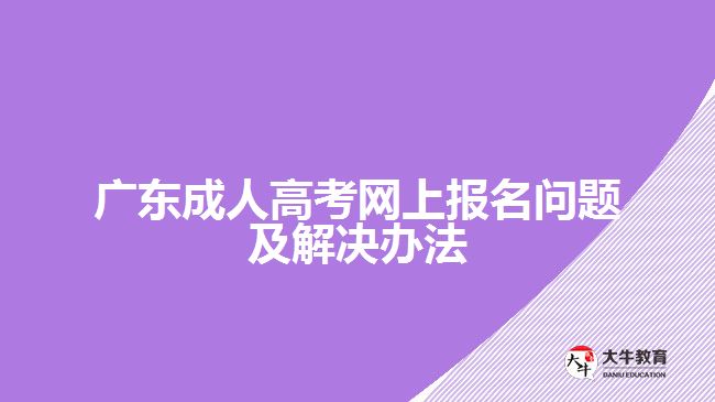 广东成人高考网上报名问题